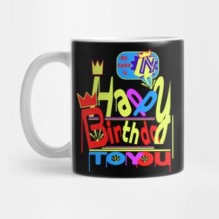 Happy Birthday Alphabet Letter (( N )) Dazzling Creative Design Mug